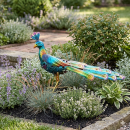 Pfau Solarfigur mit LED Farbspiel